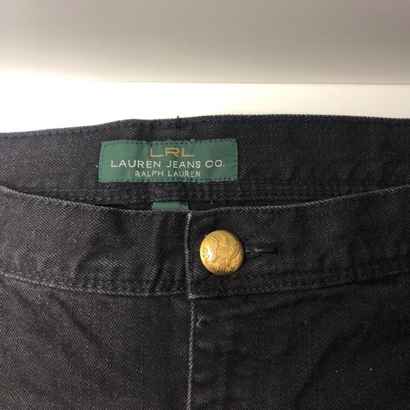 Great condition Lauren Ralph Lauren Black Jeans w/ gold embellishments - Sz 16 - Picture 4 of 7